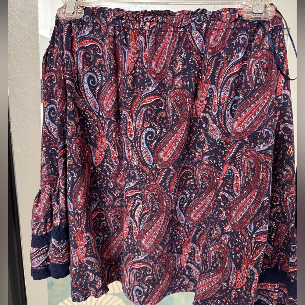 Solitaire Smocked Bubble Top in Blue and Red